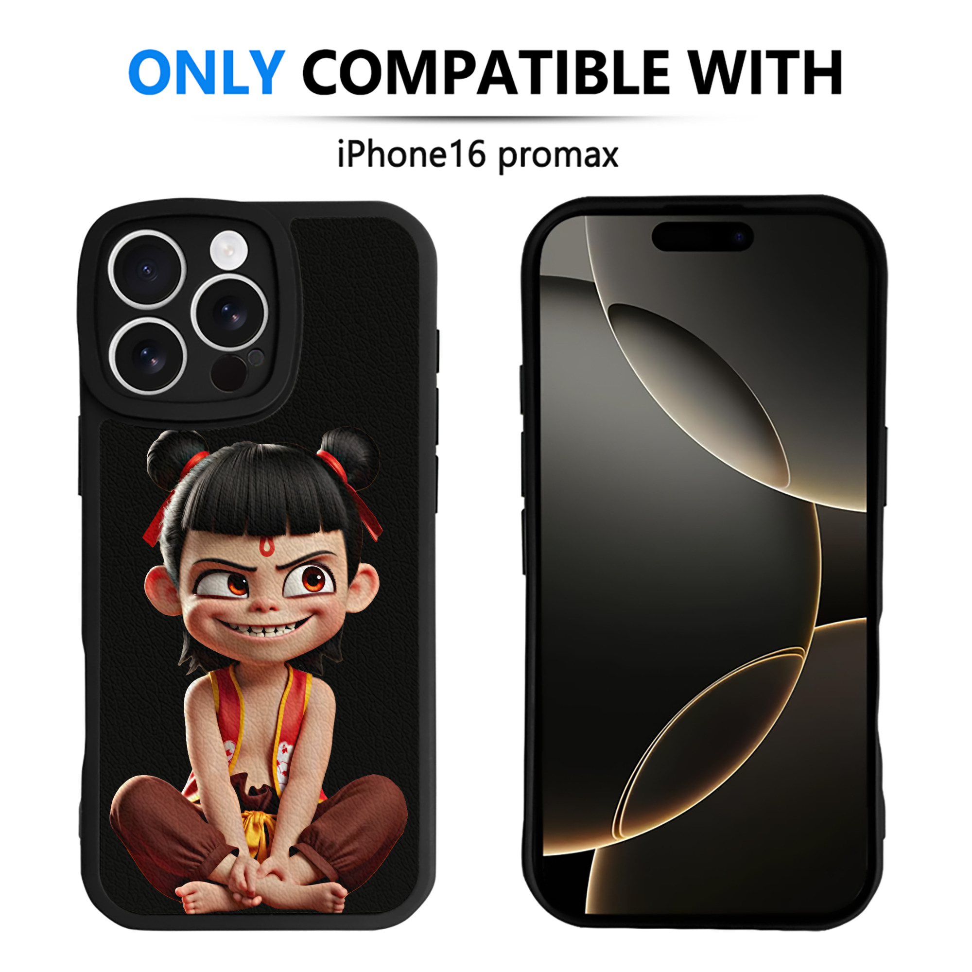 （画像用） Ne Zha 2 ナタ 魔童の大暴れ 【iPhone 16シリーズ対応】シリコンスマホケース（レザー調） 材質：シリコン